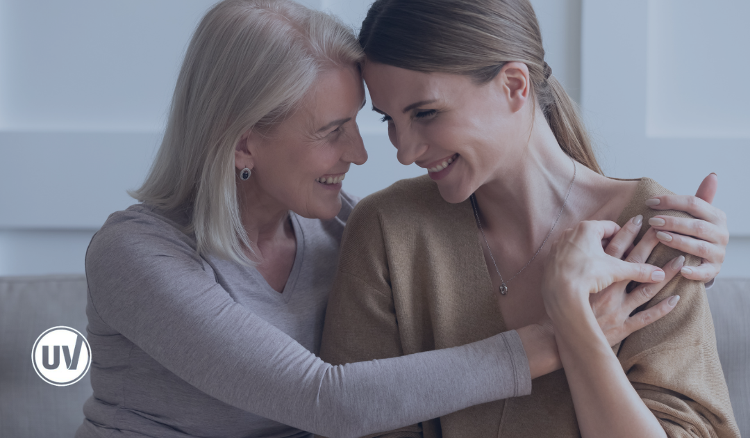 Older woman with younger daughter